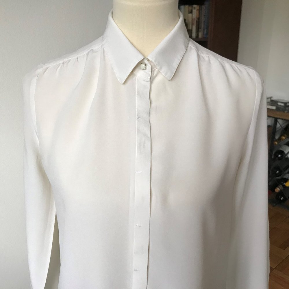 Pablo Gerard Darel cream silk crepe shirt size 8